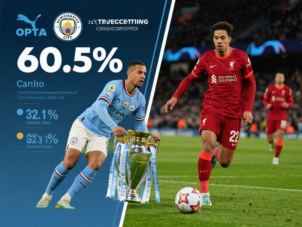 Opta英超冠军预测:曼城胜算高达60.5%,利物浦紧随32.1% Opta英超冠军预测:曼城胜算高达60.5%,利物浦紧随32.1%